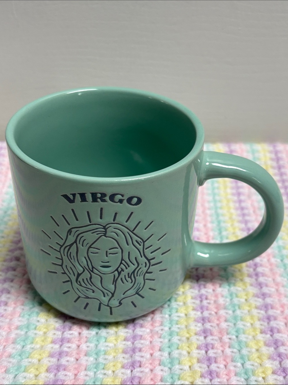 New Wild Sage Virgo "Modest Romantic Clever" Zodiac Astrology Teal Coffee Mug !!